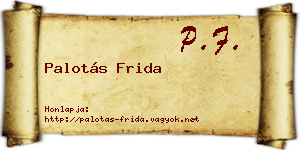 Palotás Frida névjegykártya